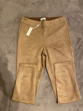 Max Studio Faux Suede Leggings in Brown
